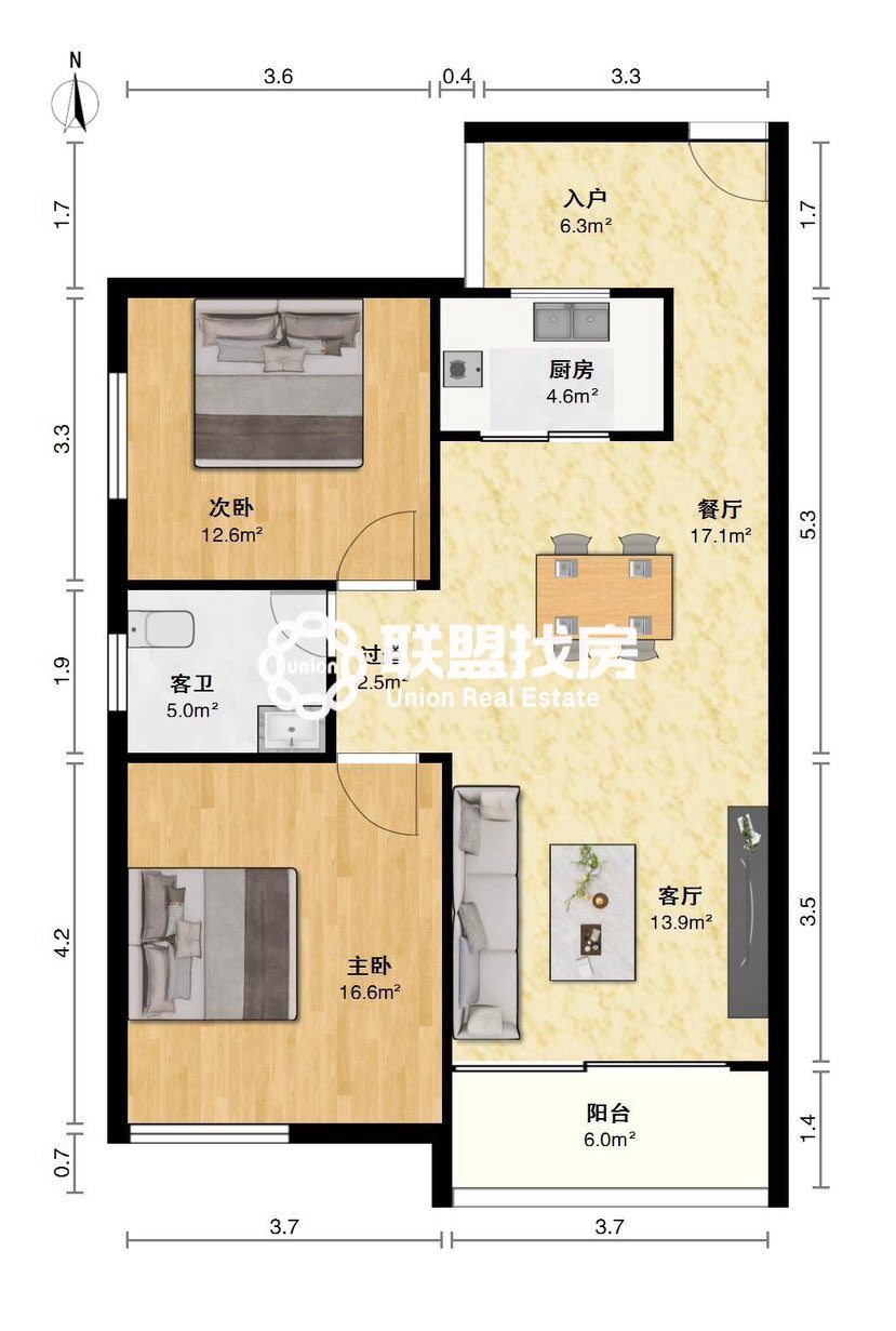 普罗旺斯电梯2+1房急售 房源图片