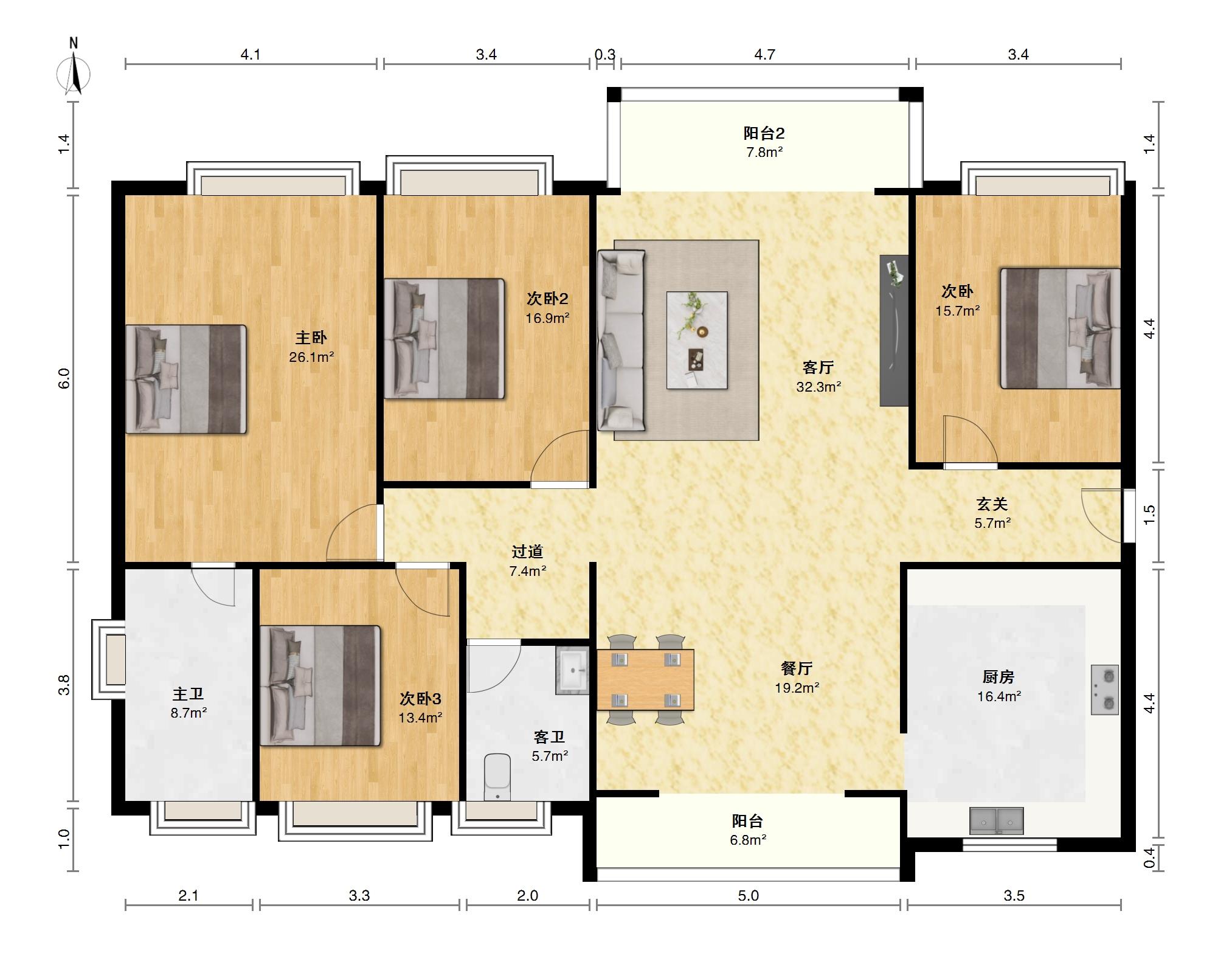 御林皇府 南北通透 公园房 房源图片