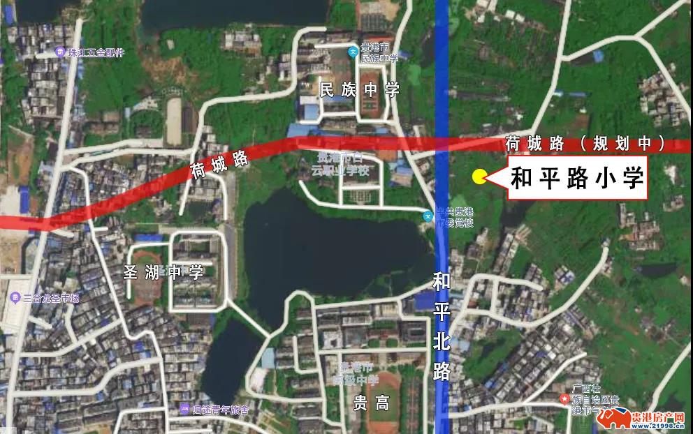 548734公顷 【地块位置】 贵港市迎宾大道与北环路交汇处东北角